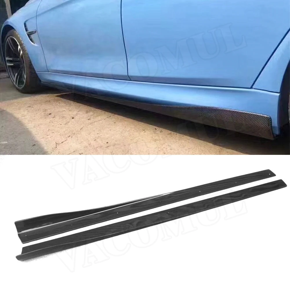 

3 4 Series Carbon Fiber Side Skirts Apron Lip for BMW F80 M3 F82 F83 M4 2012-2017 Car Styling