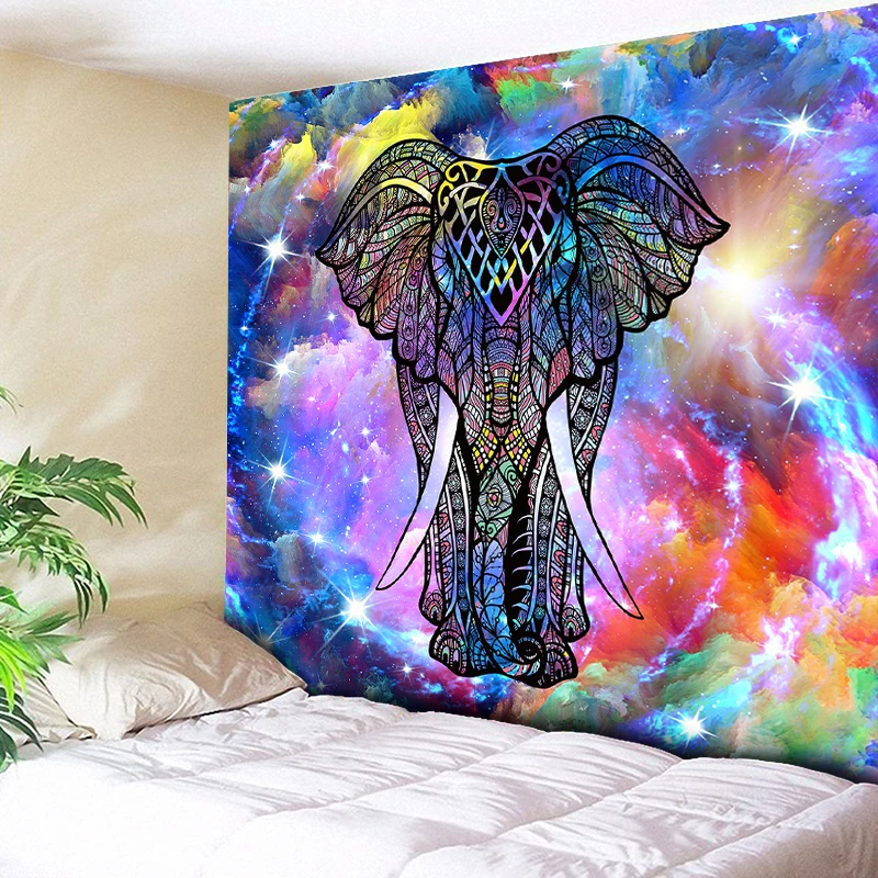 Indian Mandala Tapestry Elephant Psychedelic Tapestry Animal Wall Hanging Bohemia Wall Tapestry Gal