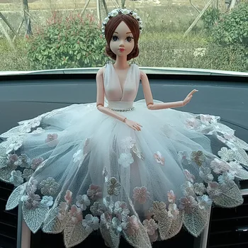 

Car Doll Wedding Doll Peacock Lace Barbe Ornaments Girl Gift