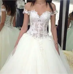 Гламурная милая крышка втулки чистой аппликация из бисера тюль Novias де Vestidos тюль бальное платье свадебные платья