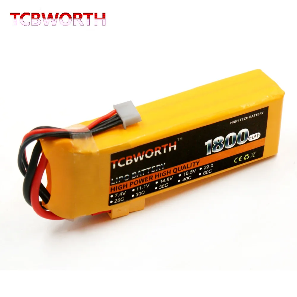 TCBWORTH 3S 11.1V 1800mAh 30C 60C RC LiPo battery For RC