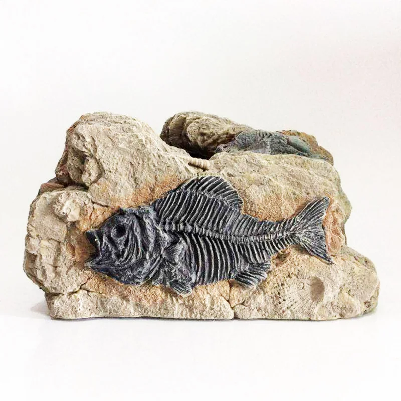 

Fish Fossil Rock Decoration Hiding Place Cave Resin Aquarium Ornament