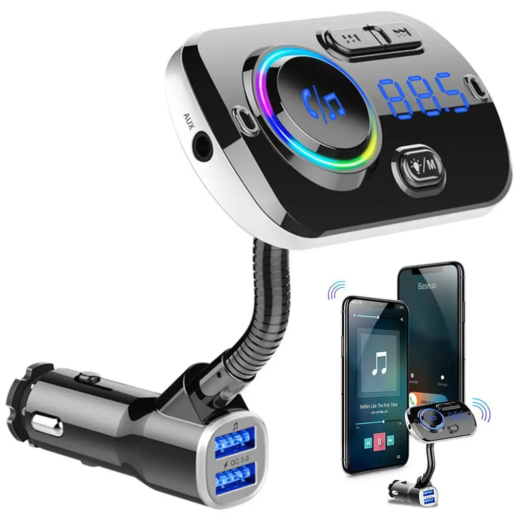 Portable Car FM Transmitter Bluetooth Wireless About 10m MP3/WMA/WAV Handsfree 0.2 Adapter MP3 Music Player 5W | Автомобили и