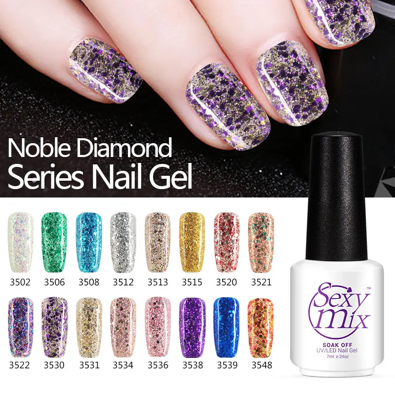 Buy sexy mix 7ml Diamond gel nail polish soak off