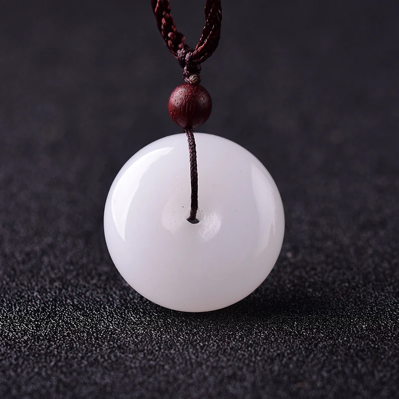

100% Xinjiang Hetian Kunlun white jade buckle, pendant Pendant