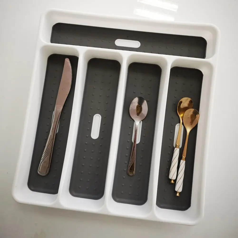 

HobbyLane Kitchen Tableware Spoon Fork Tray Storage Box Drawer Divider for Kitchen Closet Organizer