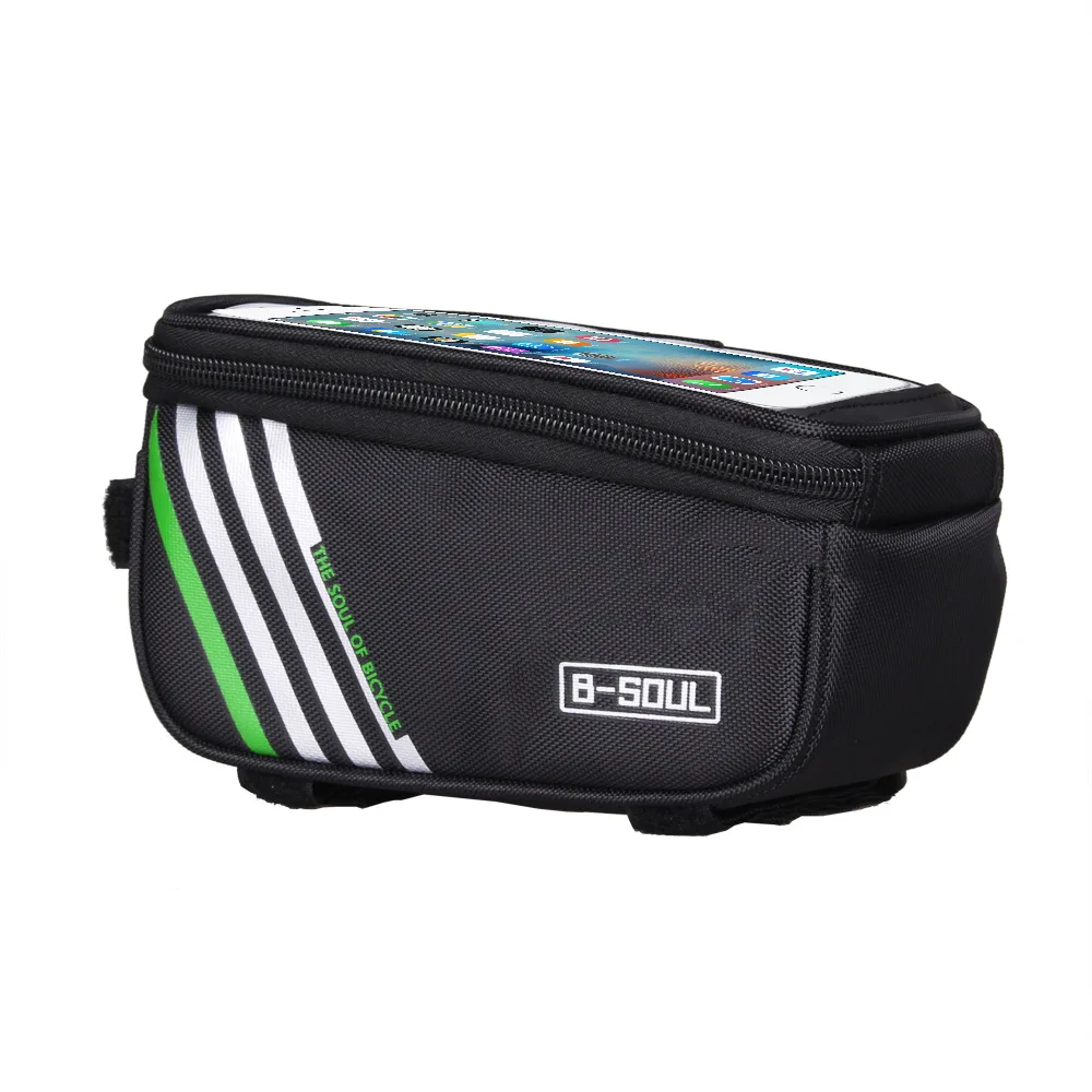 Top B-SOUL 1.5 L/5.5 Inch Bicycle Bag Bike Front Frame Bag Waterproof Touch Screen Cycling Bag Tube Storage Bag For Mobile Phone 2