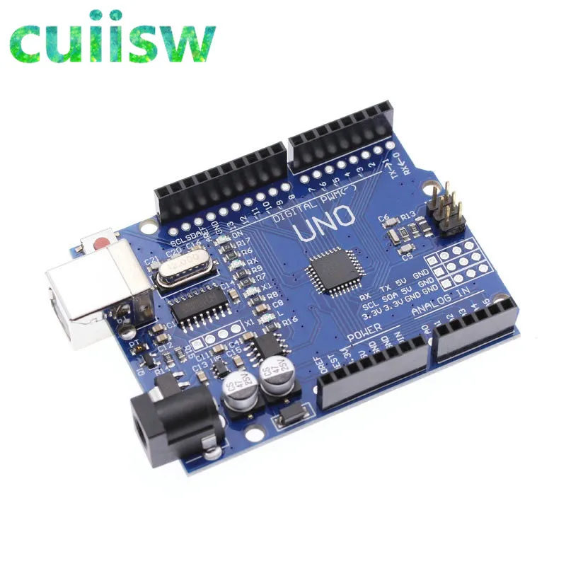 Cuiisw 1 шт. UNO R3 UNO R3 CH340G+ MEGA328P Чип 16 МГц для Arduino UNO R3 макетная плата+ USB кабель