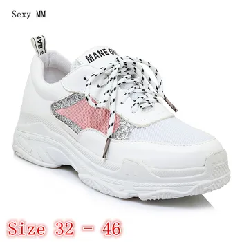 

Flats Women Trainers Breathable Woman Casual Skate Walking Flat Shoes Zapatillas Mujer Small Plus Size 32 - 40 41 42 43 44 45 46