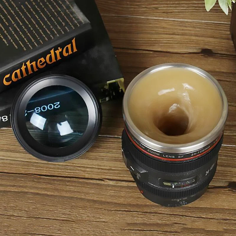 

Camera Lens Style Automatic Plain Mixing Coffee Tea Mug Self Stirring Automatic Electric Coffee Cups 300ML SH205