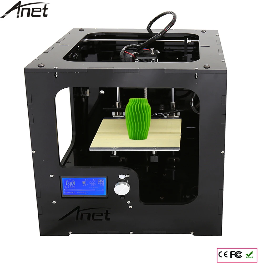 High Precision Anet A3 Full Acrylic Assembled 3D Printer Upgraded Mainboard 150*150*150mm Size 2 Rolls Filaments 16GB TF Card