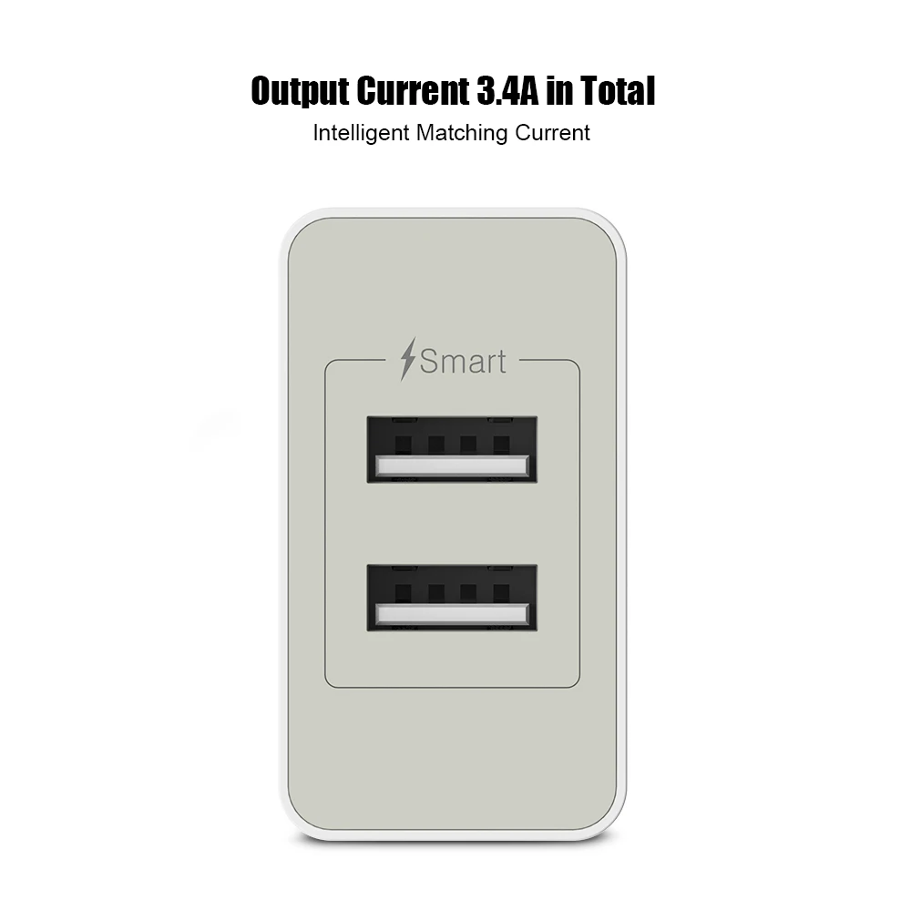 Зарядное устройство FLOVEME USB для телефонов iPhone 6 7 Samsung Galaxy S8 S9 5 В 3 4 А 2 порта вилка