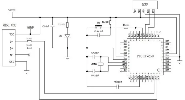 Бесплатная доставка пик развития доска с функцией USB PIC18F4550-I/PT развитию