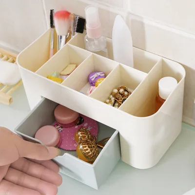 

Plastic Storage Box Makeup Organizer Case Drawers Cosmetic Display Storage Organizer Office Sundries Make Up Container Boxes