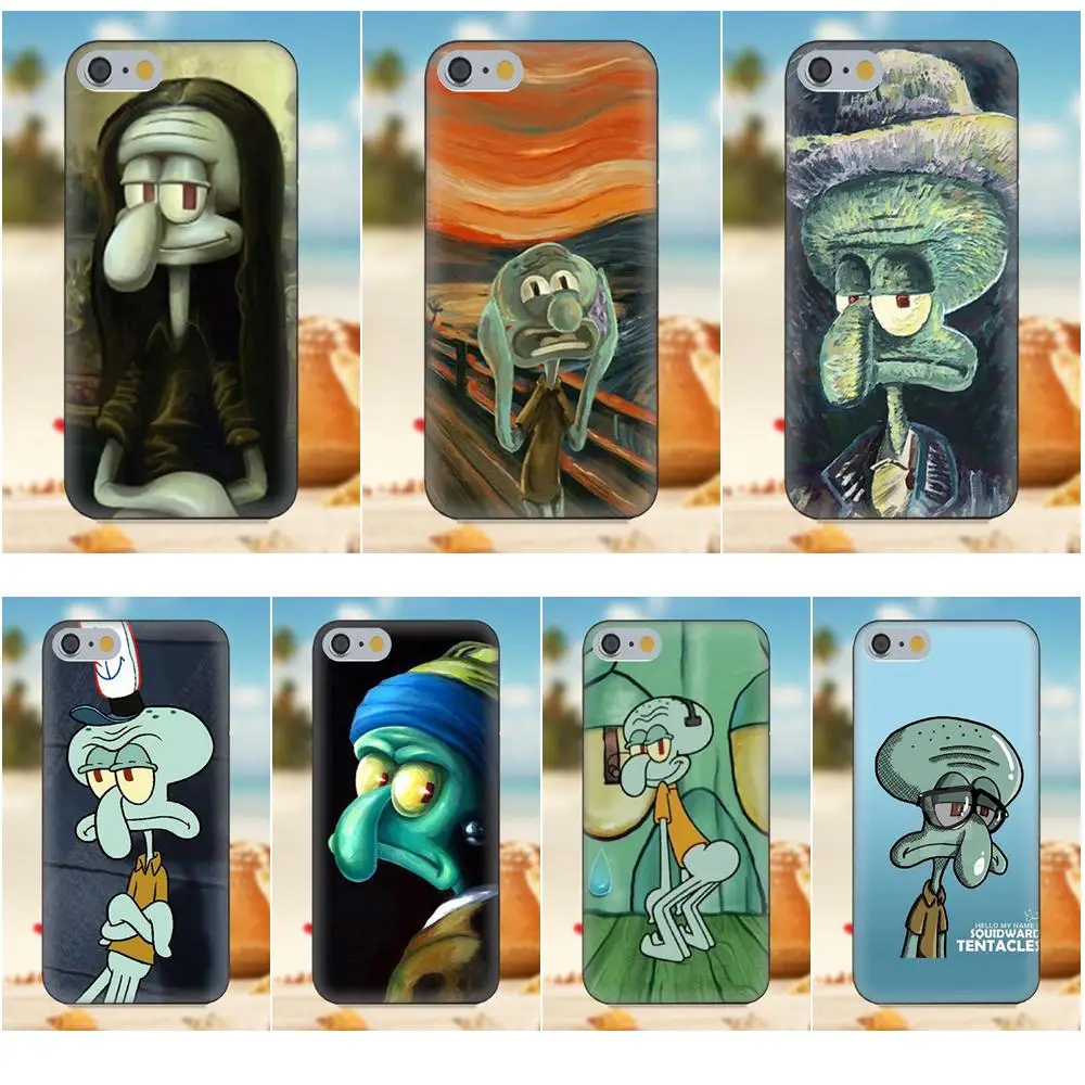 Oedmeb для iPhone 4S 5S 5C SE 6S 7 8 Plus X Galaxy Note 5 6 S9 + Grand Core Prime Alpha милый чехол телефона Squidward