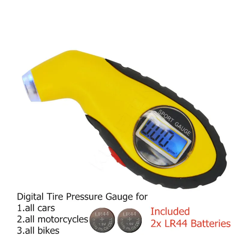 Digital LCD Car Tire Tyre Air Pressure Gauge Meter Manometer Barometers Tester Tool For Auto Car motorcycle Bike with backlight