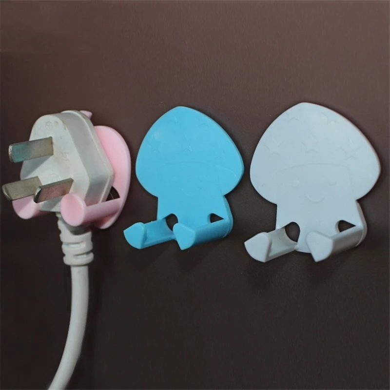 1pc Children Electrical Safety Product Sticking Hooks Power Cord Plug Hanger Power Socket Hook Holder Wall Rack Hanger