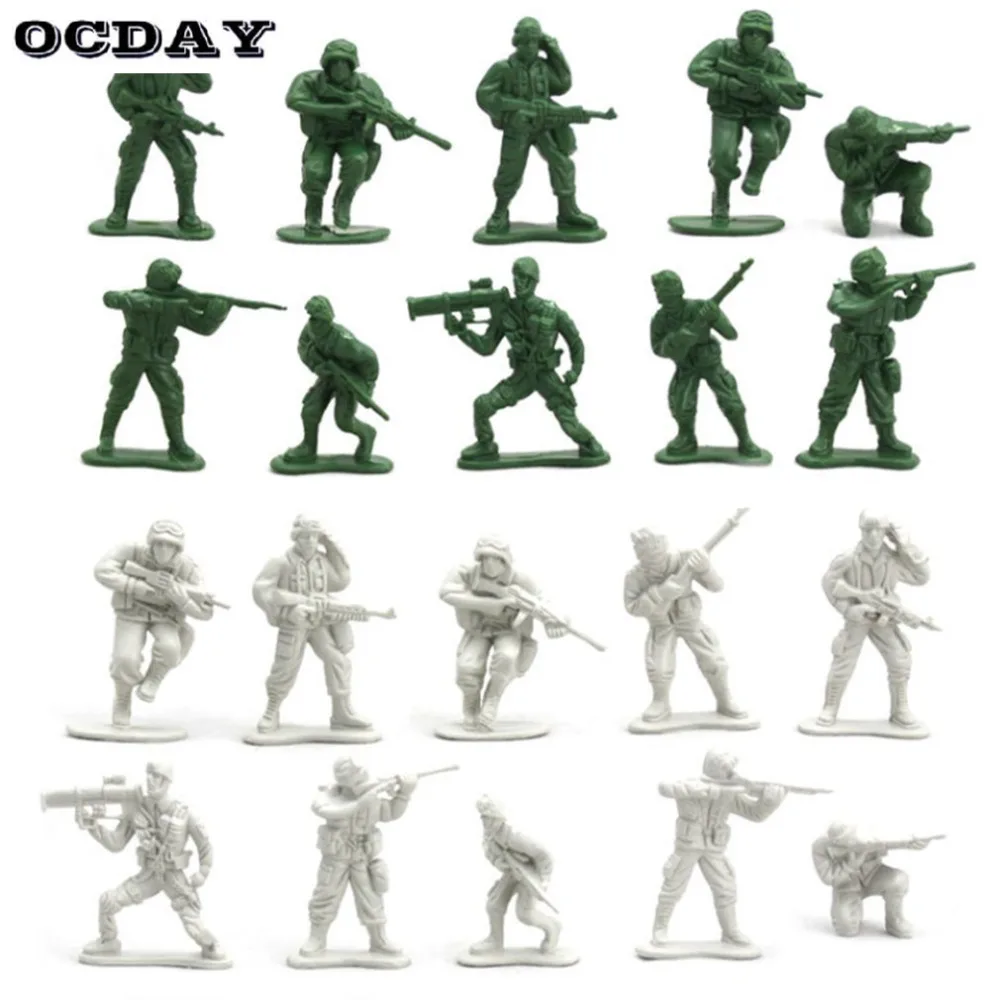 OCDAY 90PCS Model Military Exercises Toy Set Radar Tank Barrier Soldier War Weapon Plastic Army Action Figure Toys for Kids Baby