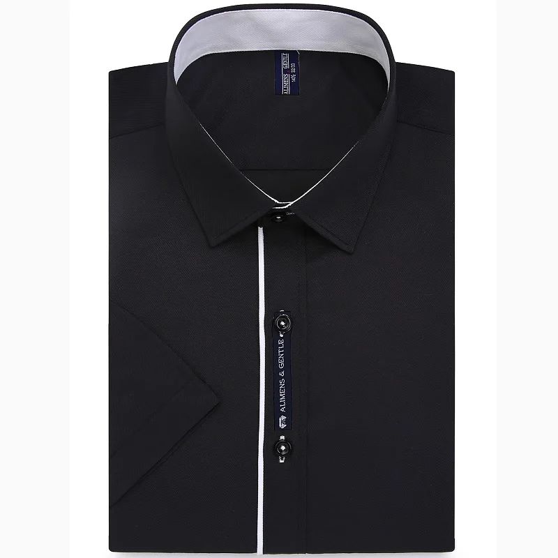

Men's Short Sleeve Dress Shirt 8XL 7XL 6XL Color Black Light Blue Casual White Shirts For Male Fashion 2018 Camisa Masculina