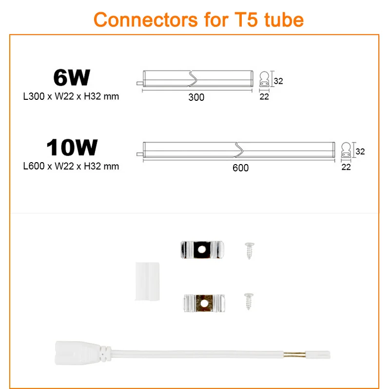 6 упаковок 220V 240V светодиодный трубки T5 T8 светильник 6 Вт 10 Вт светодиодный люминесцентная лампа настенная лампа 30/60 см светодиодный встроены светодиодные трубки, холодный белый свет