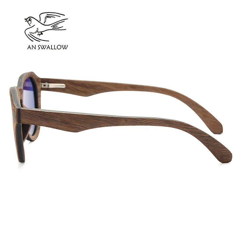 В Ласточка черный орех очки деревянные поляризованных солнцезащитных очков Для мужчин очки UV 400 защитные очки деревянный Оригинальная коробка