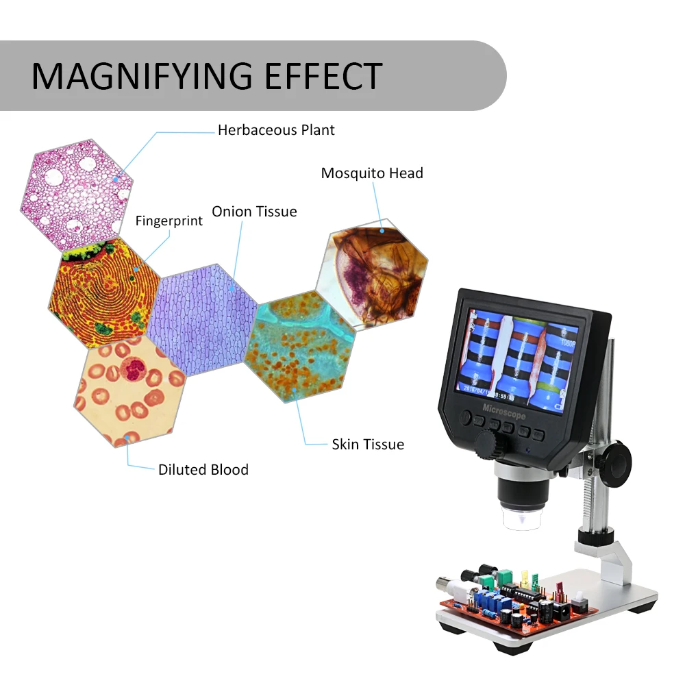 1-600x G600 цифровой микроскоп 4," lcd USB microscopio видеокамера рекордер HD 3,6 Мега пиксель with1080P/720 P/VGA широкое использование