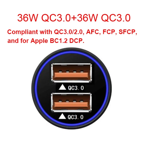 72 W Тип usb C питания Игрушечная машина доставки зарядное устройство PD QC 3,0 quick charge безопасный быстрый мобильный для телефона планшета ноутбука MP3 gps зарядки 2ABF - Тип штекера: 36W QC x 2