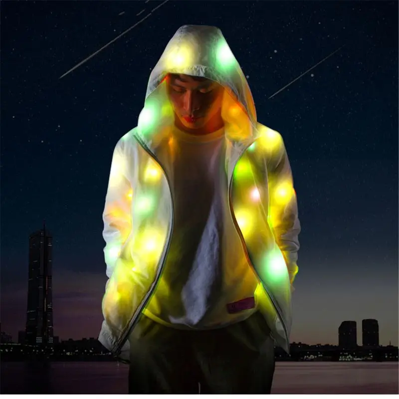 

LED Jacket Light Up Outwear Stage Costume Full Focus Night Running Motorcycles Cycling Clothings Bar Pub