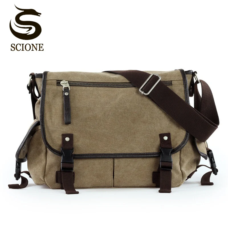 Canvas Men Shoulder Bag Casual Vintage Style Male Crossbody Bag Mens Messenger Handbag Large Travel Bags bolsos hombre bandolera