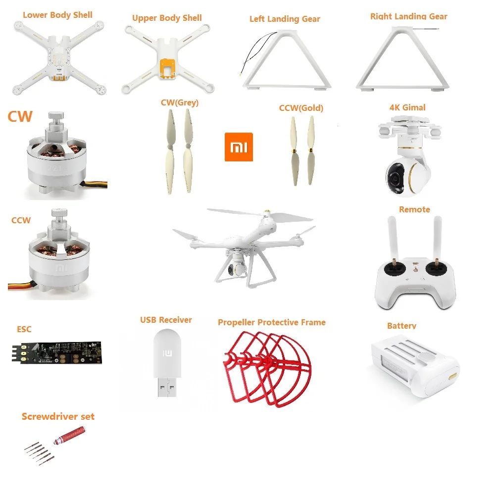 

Original Xiaomi Mi Drone 4K 1080P Version RC FPV Quadcopter Spare parts 17.4V 5100mAh Lipo Battery for Camera Drones Accessorie