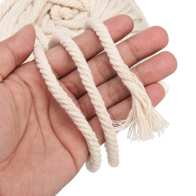 6mm Handmade Natural Cotton Rope Macrame Wall Hangings Plant Hanger Craft  Making Knitting Cord Rope - AliExpress