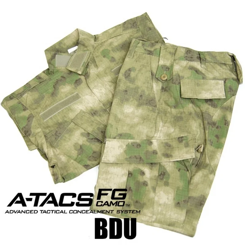  CQC Tactical Airsoft Military Army Uniform BDU Combat Uniform Men Jacket & Pants Set Outdoor Paintb