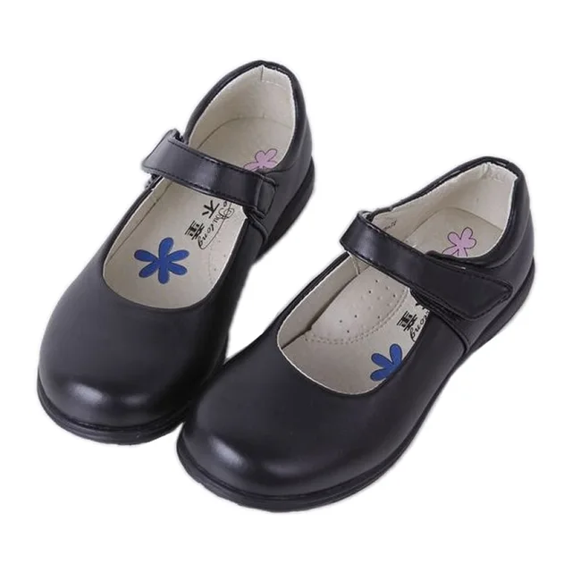 Hot Sale Girl Students Black Leather Shoes Kids Casual Shoes School Uniform Shoes Baby/Children