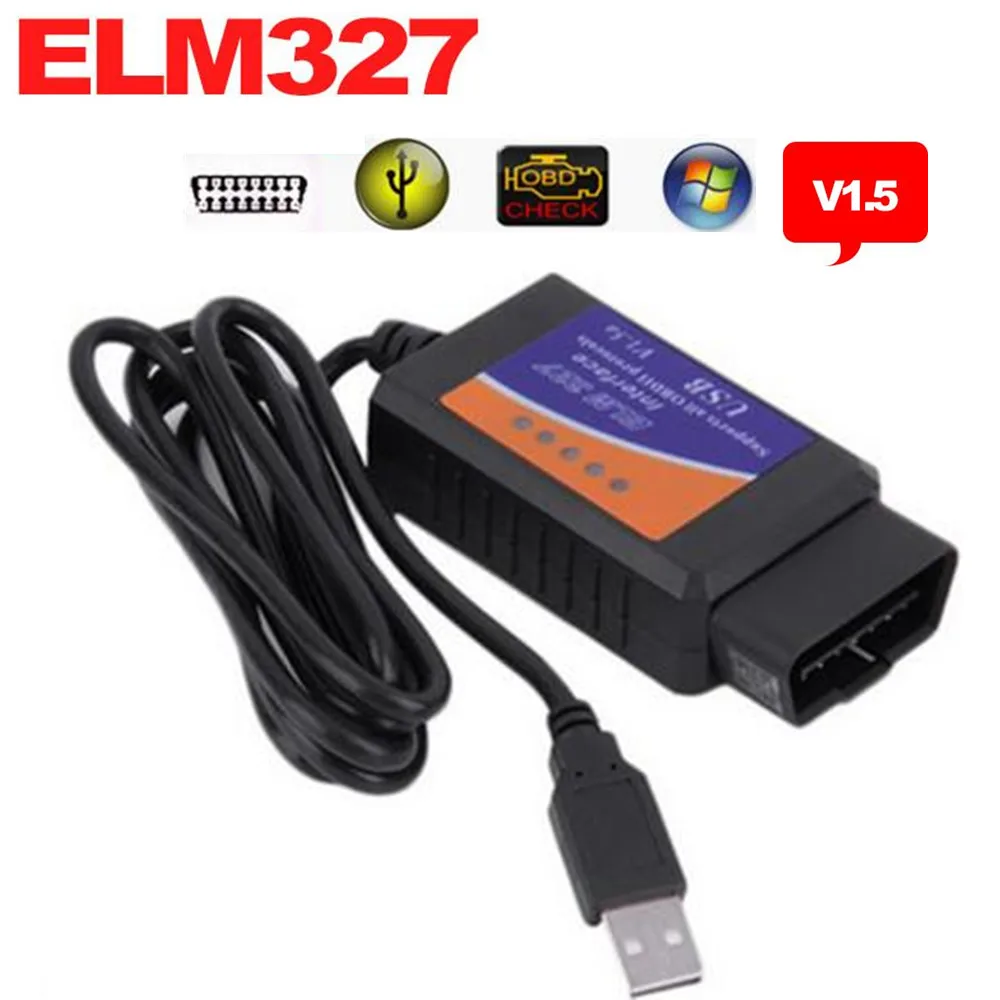 10PCS Lot ELM327 USB ELM 327 USB V1 5 USB OBD2 Diagnostic Interface tool Auto Code