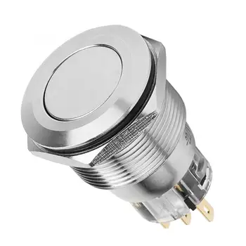 

20Pcs 22mm Automatic Reset Flat Head Without Light NC + NC + C Button Switch