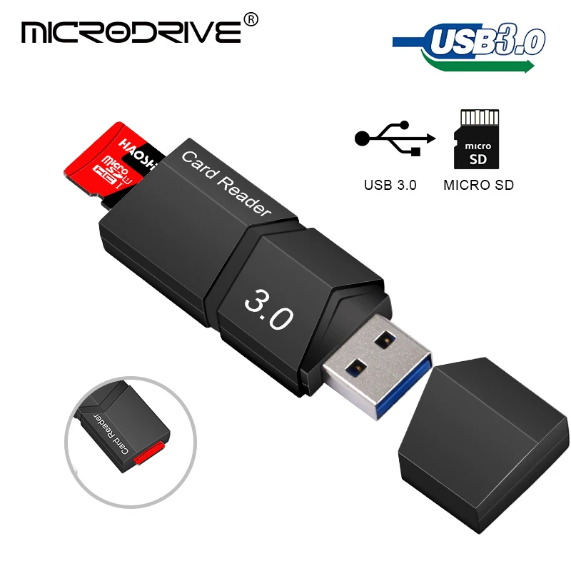 Microdrive кард-ридер usb 3,0 Micro sd/tf кард-ридер высокоскоростной Смарт usb 3,0 кард-ридер Micro sd карта памяти