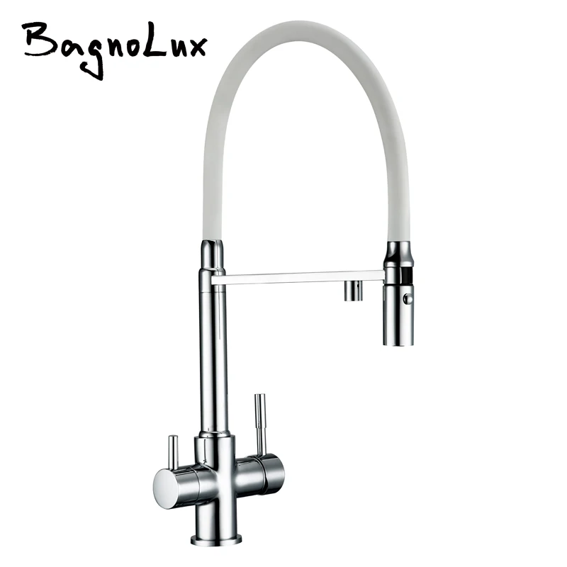  3 Way Clean Water Kitchen Faucet with Sprayer Swivel Osmosis Reverse Tri-flow Pull Down Kitchen Sin - 33023900875