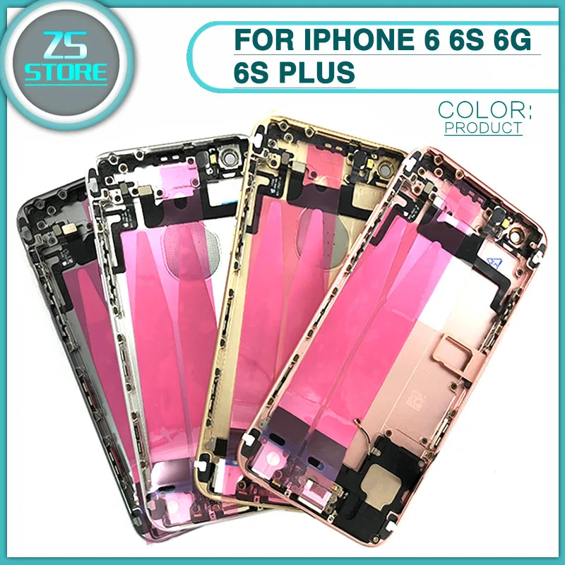 

new full Housing case For IPhone 6 Battery back Cover door with Flex Cable Sim Card Side key For IPhone 6G 6S 6 Plus 6S Plus