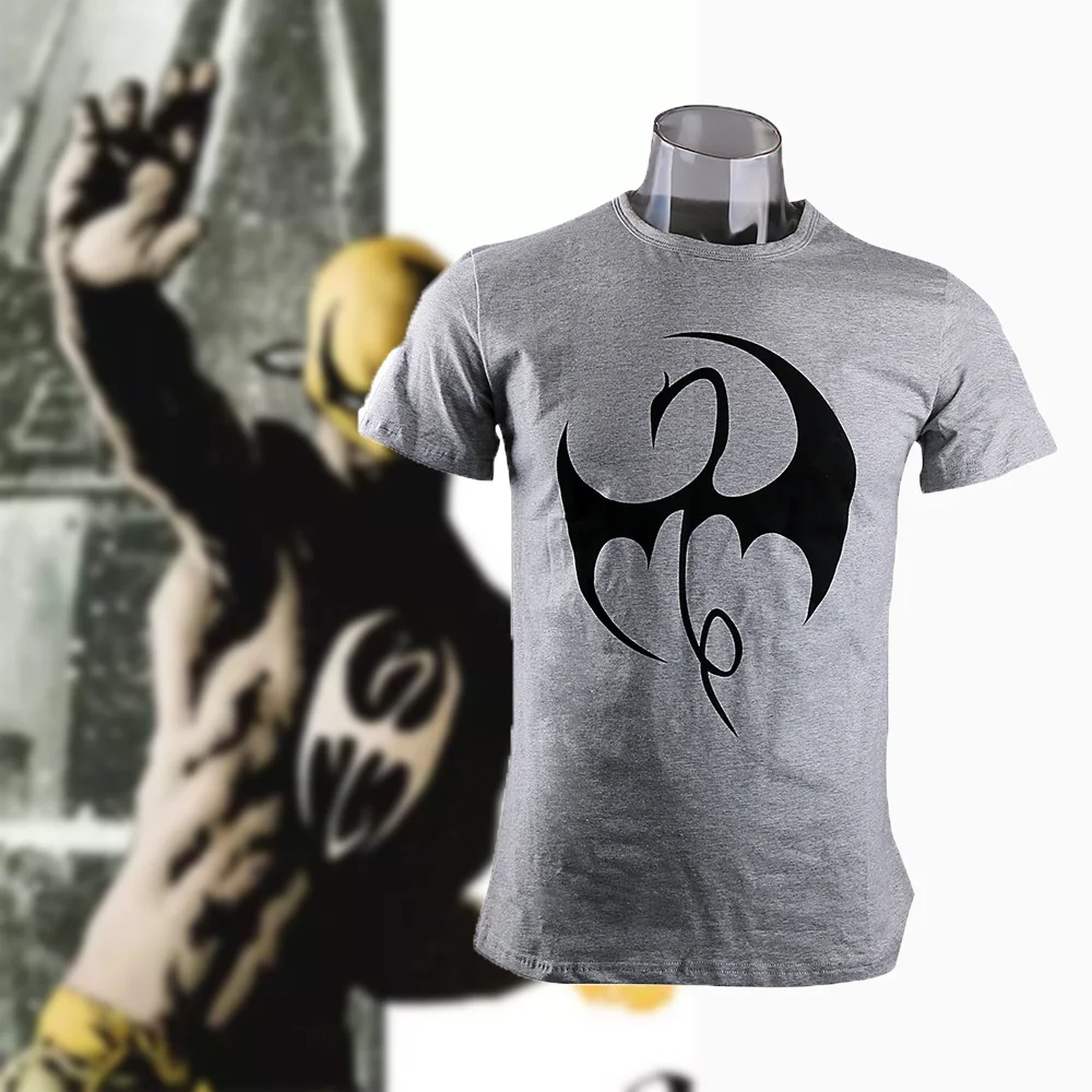 Mens Casual 2017 TV series Iron Fist Daniel Rand Superhero Cosplay Logo O-Neck Print Cotton Short Sleeve T-Shirt Tee Shirts11