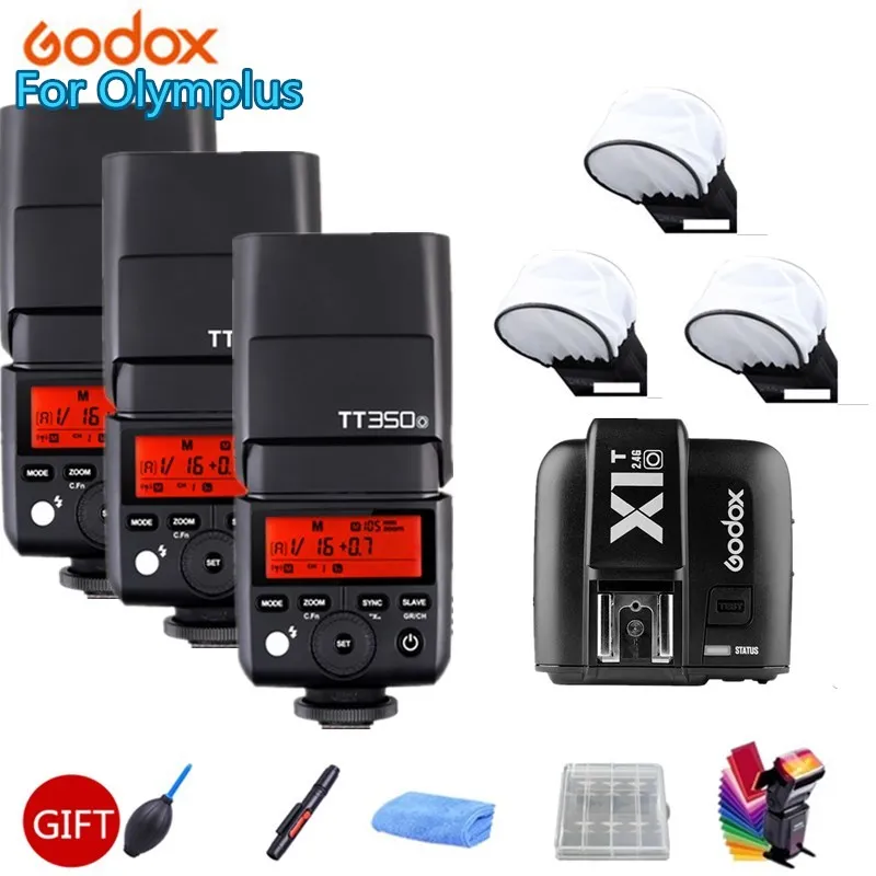 

3X Godox TT350O Mini Wireless Camera Speedlite Flash TTL HSS 1/8000S for Olympus E-M10 E-M5 II E-M1 E-PL8 E-PL7 E-PL6 E-PL5 3
