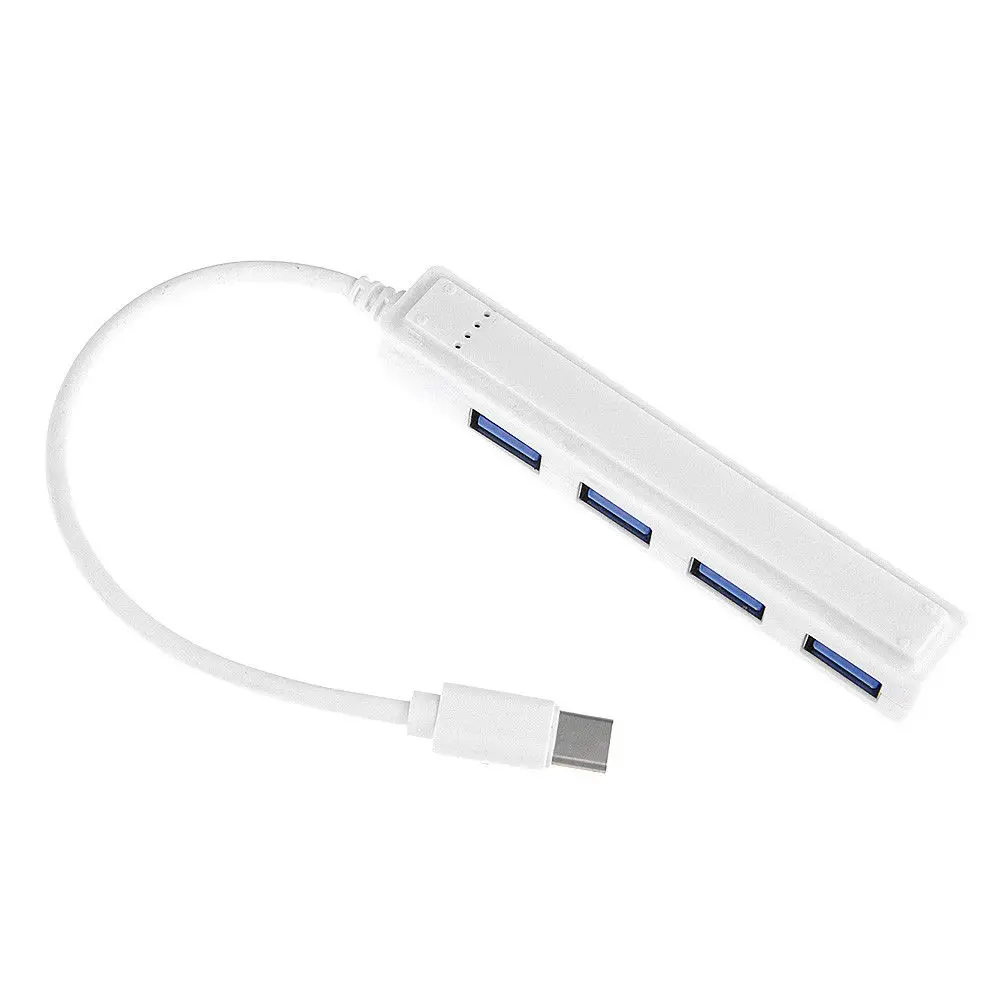 Кабель-адаптер type-C на 4 порта USB 2,0 USB-C подключения к мыши/клавиатуре/телефону USB 2,0 к разъему type c 26,5 см - Цвет: White