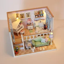 Милый семейный дом Diy комплекты кукольных домиков DIY игрушки для девочек с кукольным домиком мебель подарок на день рождения Juguetes Brinquedos