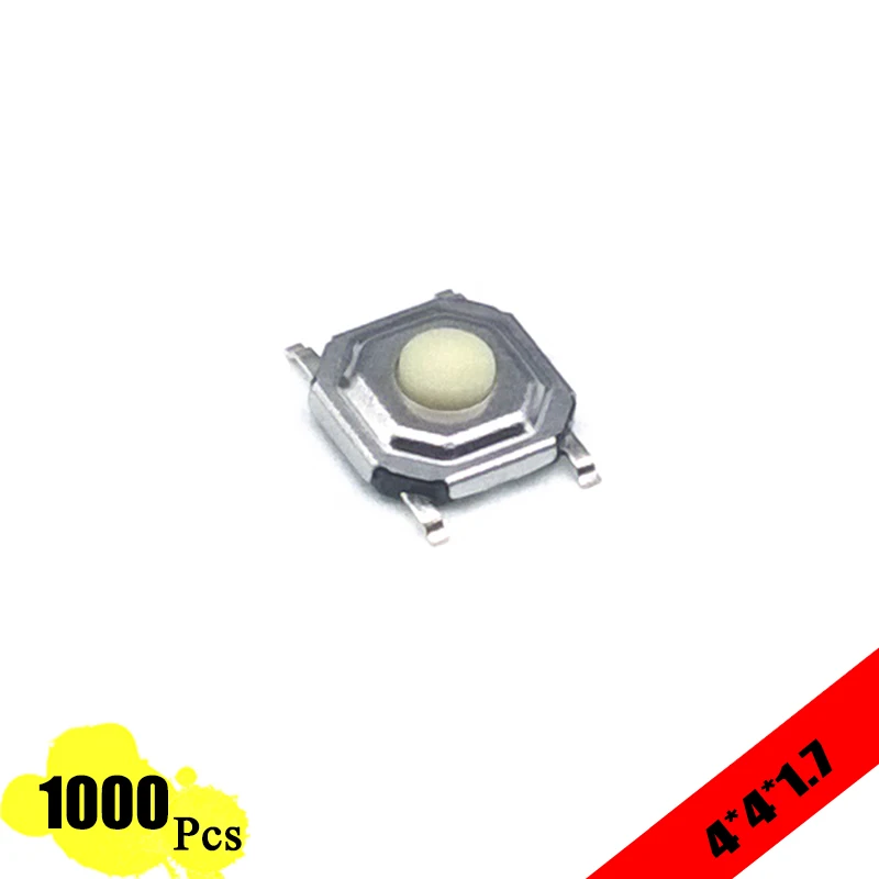 

1000pcs/lot touch switch 5.2*5.2*1.7mm 4 PIN Tactile 12V Micro SMT Push Plastic Button Switch High-Quality