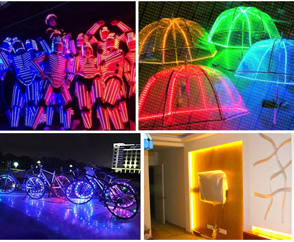 2835 SMD RGB USB charger LED Strip light DC 5V USB Cable LED Light Flexible Tape 1M 2M 3M 4M 5M RF IR RGB Remote control (14)