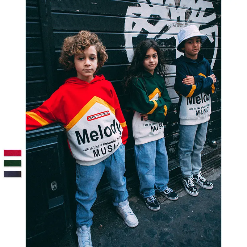 

Ouyang&Ivan Autumn Children's Pullover New Tide Brand Color Printing Loose Large Spring Boy Hoodies Girls Long Sleeve Sweatshirt