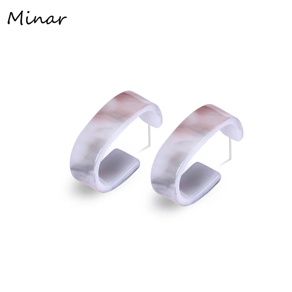 

Trendy Resin Earrings For Women 925 sterling sliver White Earrings Geometric Woman Accessories Wholesale Simple Earrings Gifts