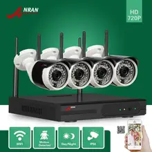ANRAN 4CH WIFI NVR P2P Plug Play 36IR Outdoor Waterproof Network 1.0MP 720P IP Wireless Camera Surveillance Security System Kit