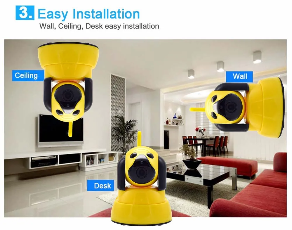 Wistino 720P Wireless IP Camera Motion Detection Home Baby Monitor IR Night Vision WiFi Camera Alarm Onvif Surveillance Security (10)