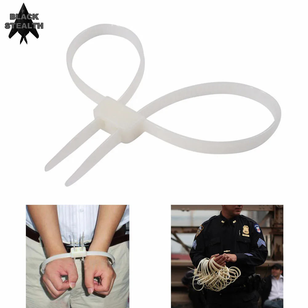 BLACK STEALTH 12x700mm self locking nylon material Disposable Handcuffs