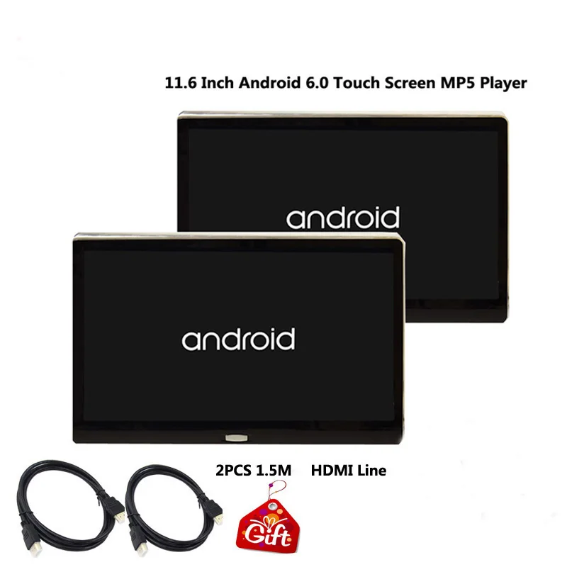 Cemicen 11,6 дюймов Android 6,0 Автомобильный монитор на подголовник HD 1080P видео ips сенсорный экран 3g/wifi/USB/SD/HDMI/IR/FM/Bluetooth/динамик - Цвет: 2 monitor only
